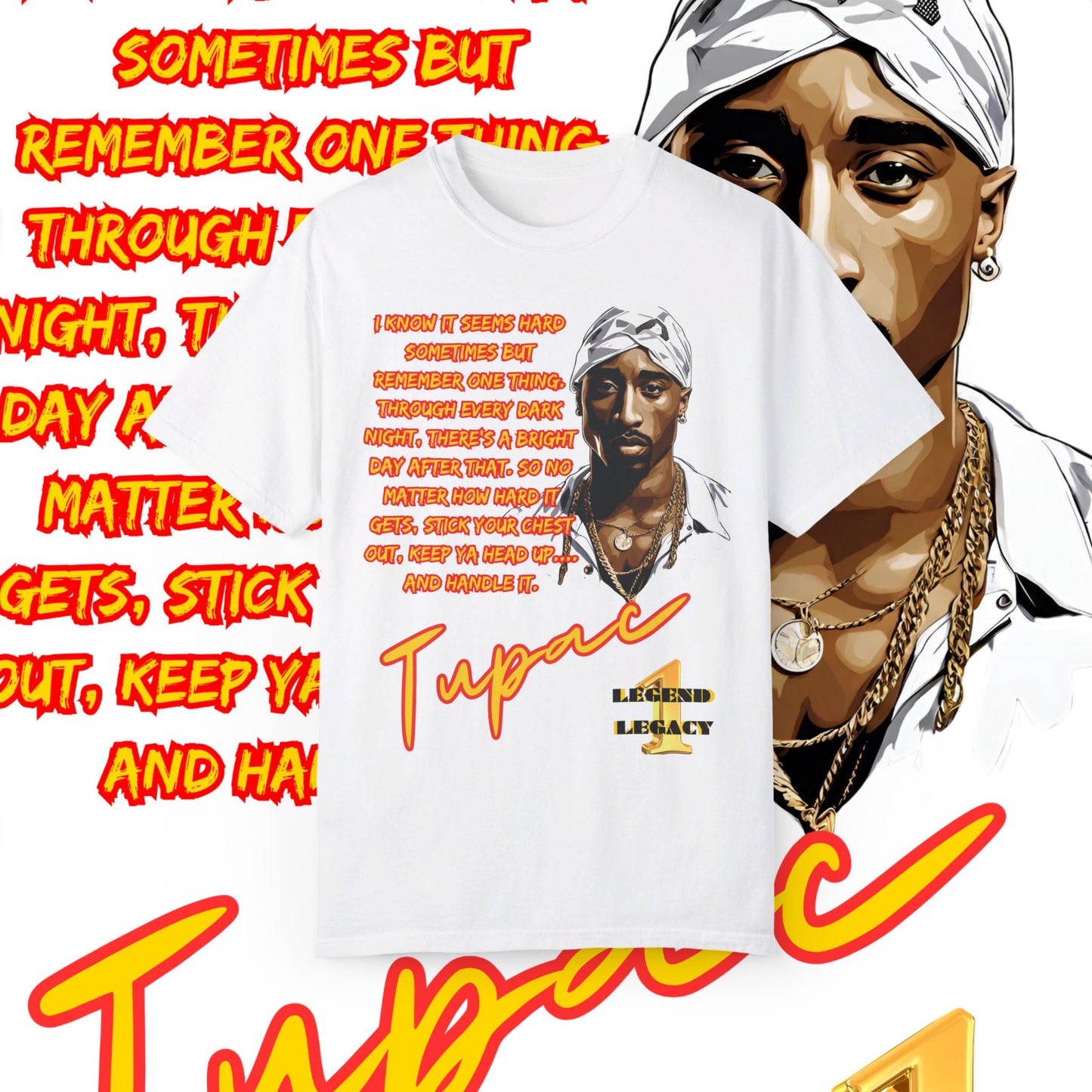 Tupac T-Shirt, Hip-Hop Icon Tee, Hard Times Motivational Lyrics Shirt, Rap Legend Fan Gear, Thug Life Apparel,