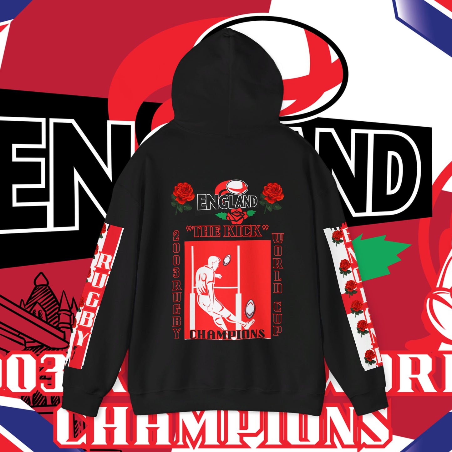 England Hoodie Sweatshirt, world champion hoodie, world rugby, pullover, 2003 champions hoodie, winter gift idea, streetwear Graphic unisex