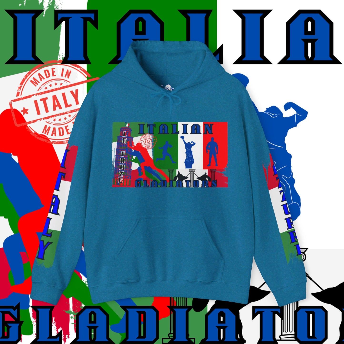 Italy Hoodie , Italian hooded Sweatshirt, Italy azzurri Hoodie, italiano pullover Hoodie