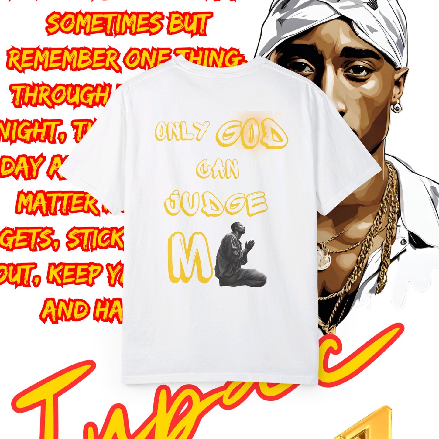 Tupac T-Shirt, Hip-Hop Icon Tee, Hard Times Motivational Lyrics Shirt, Rap Legend Fan Gear, Thug Life Apparel,