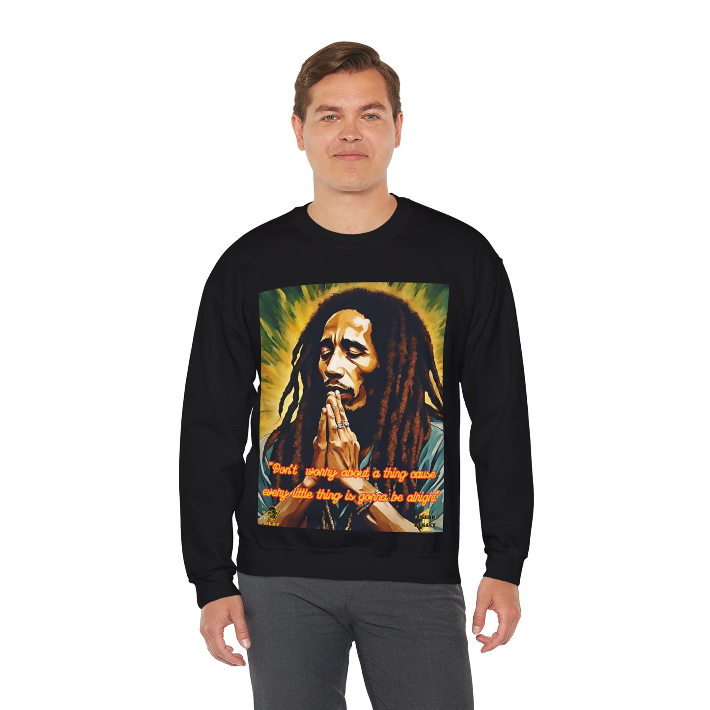 Bob Marley Rasta Jamaican Reggae one LoveUnisex Heavy Blend™ Crewneck Sweatshirt