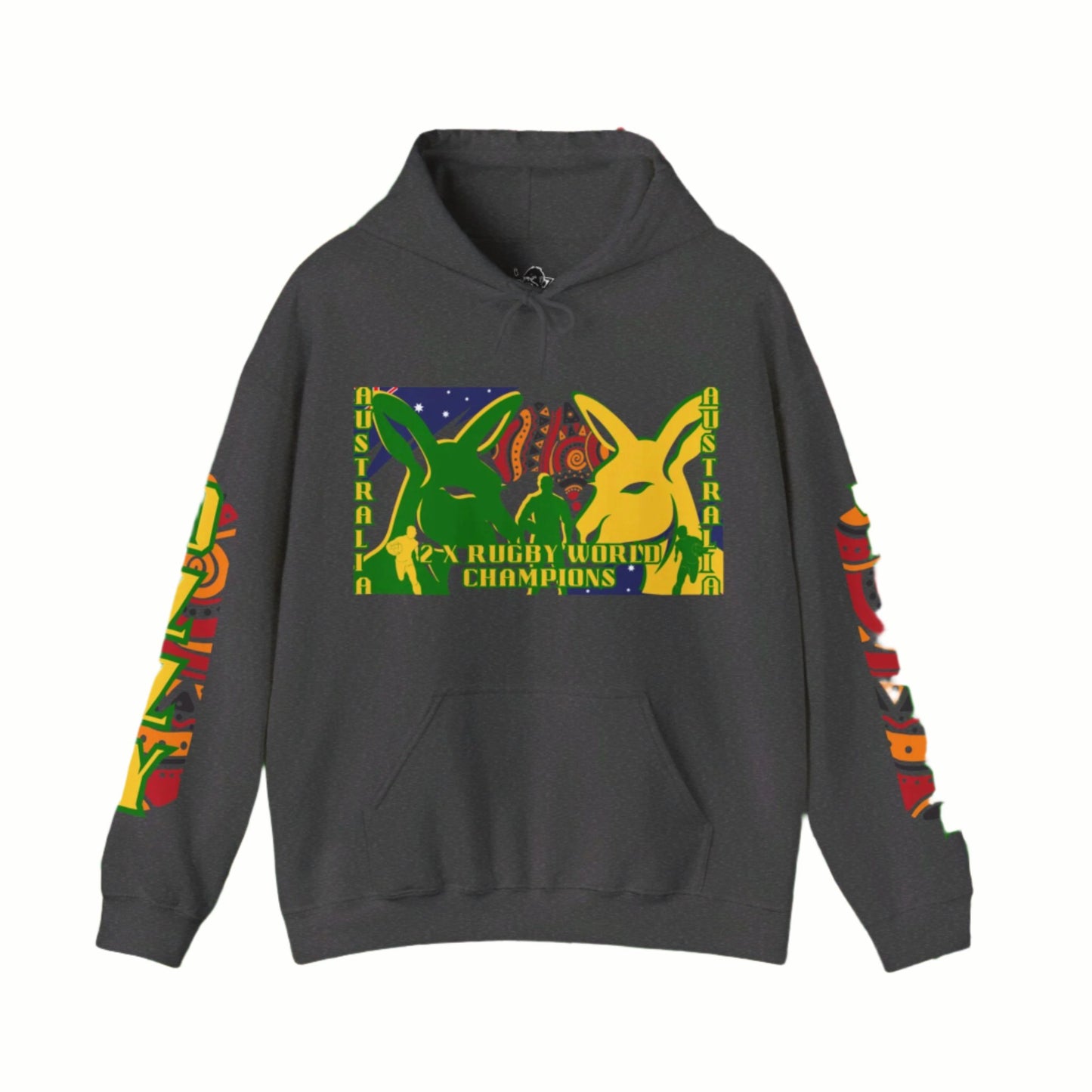 Australia Hoodie, Australian Rugby Sweatshirt, Indigenous Hoodie, Ozzy Rugby Hoodie, Green and Gold Hoodie, Kangaroo Hoodie, Unisex