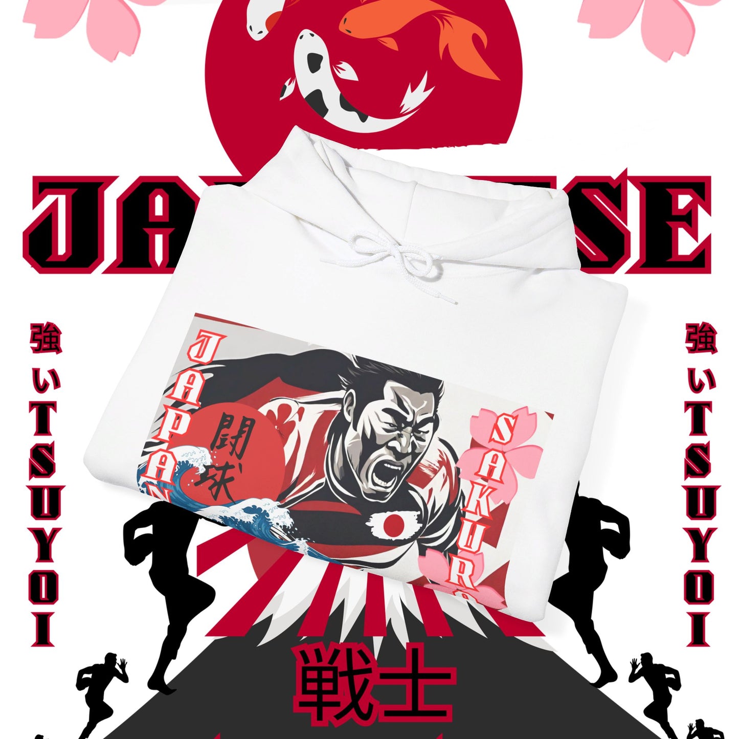 Japan Hoodie, Japanese Sweatshirt, Japanese rugby Hoodie, sakura pullover, tokyo, sumo, culture wear,