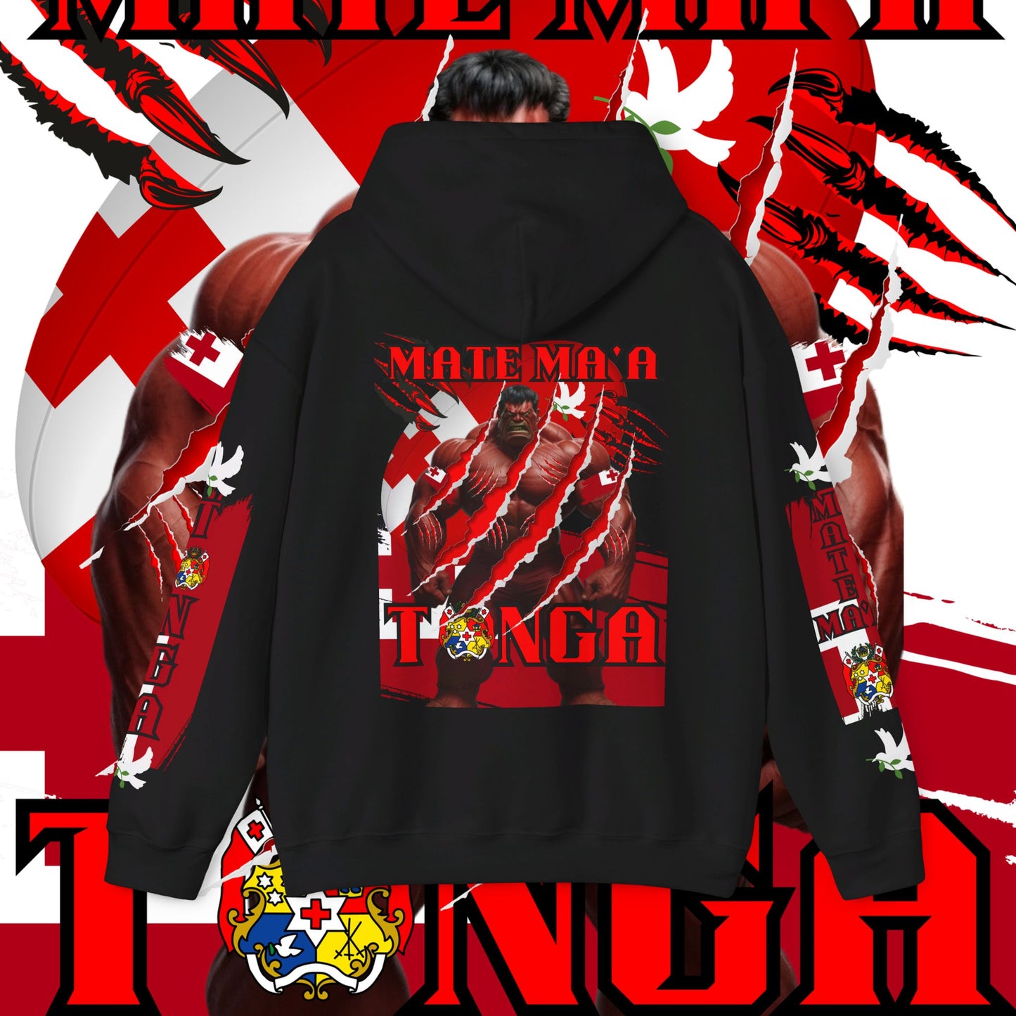 Tonga Hoodie, Mate Ma'A hoodie, tongan Hooded Sweatshirt, islander hoodie, tongan, streetwear Graphic Hoodie, represent tonga,unisex
