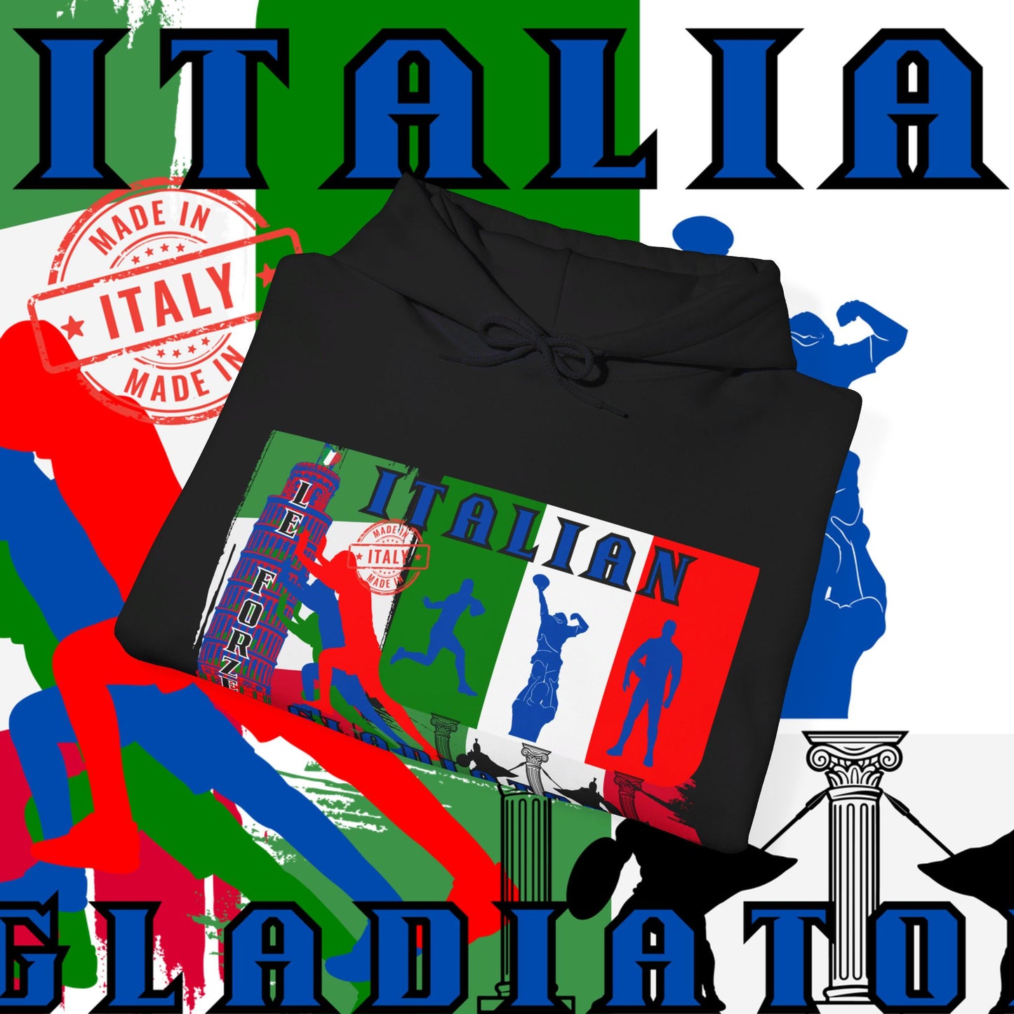 Italy Hoodie , Italian hooded Sweatshirt, Italy azzurri Hoodie, italiano pullover Hoodie