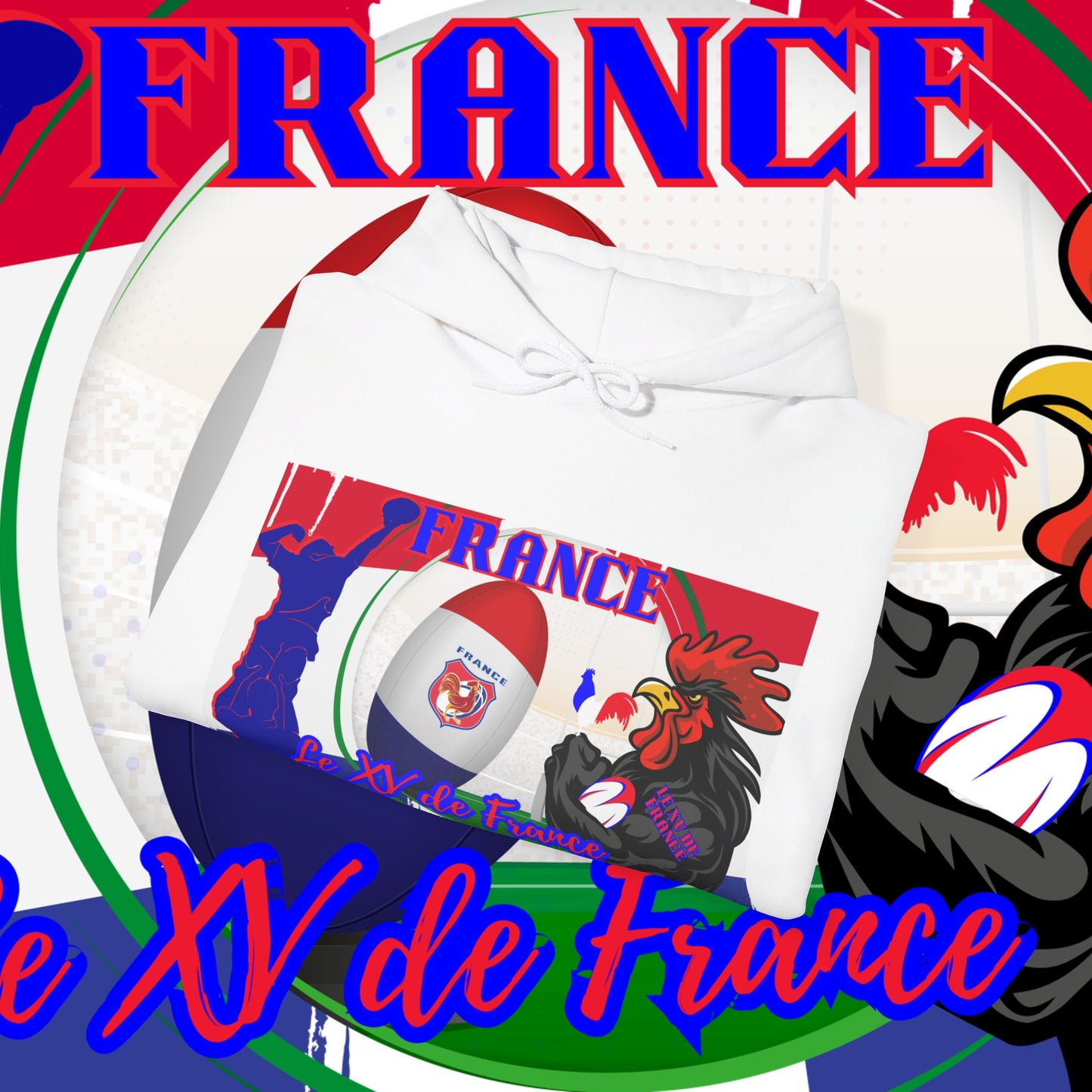 France Rugby supporter Hoodie Sweatshirt, pullover, French rugby, Eiffel Tower, winter, gift hoodie,unisex, paris