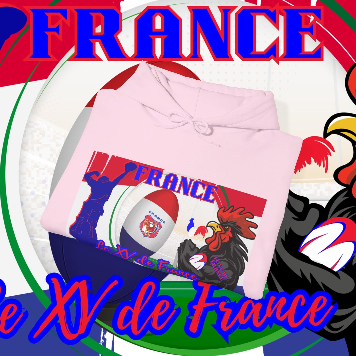 France Rugby supporter Hoodie Sweatshirt, pullover, French rugby, Eiffel Tower, winter, gift hoodie,unisex, paris