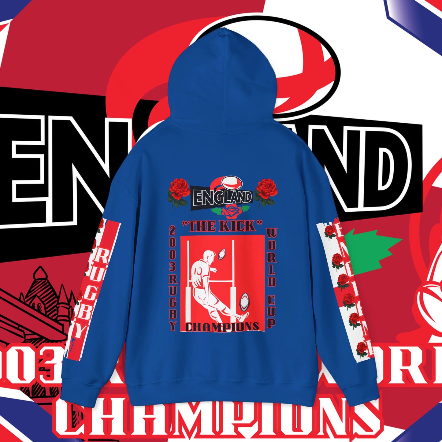 England Hoodie Sweatshirt, world champion hoodie, world rugby, pullover, 2003 champions hoodie, winter gift idea, streetwear Graphic unisex