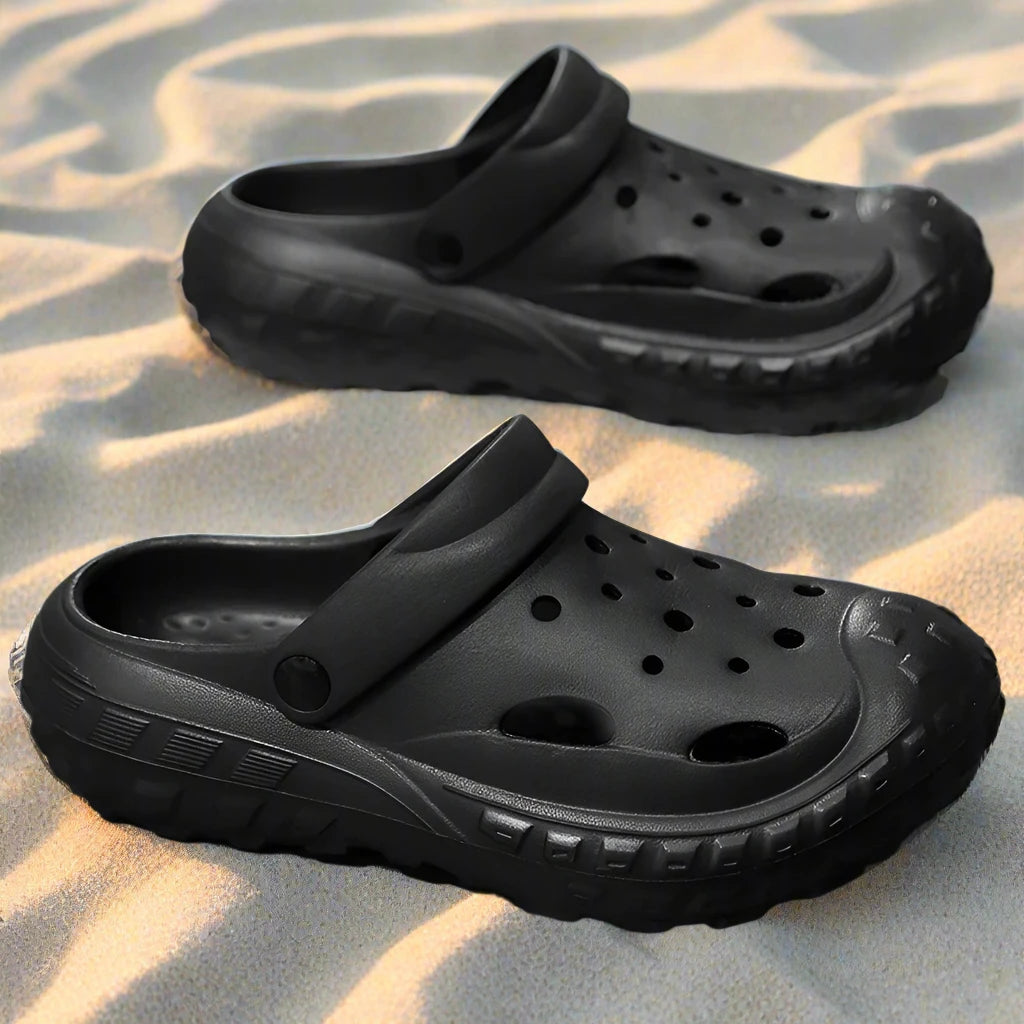 Summer Men Slipper Fashion Thick Sole Clogs Beach Clogs Indoor House Shoes Sneaker Non-slip Black Sports Sandals for Men