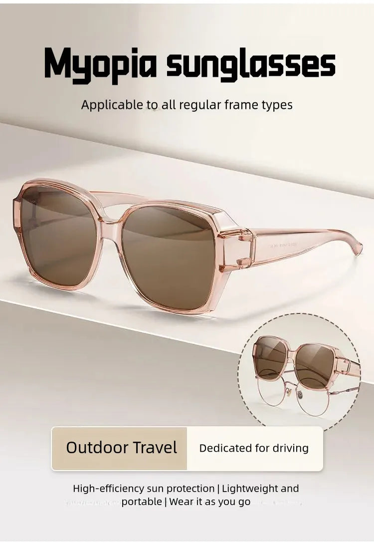 Women's Polarized Sunglasses Wear Over Prescription Glasses Vintage Outdoor Travel Night Vision Driving UV400 Goggles