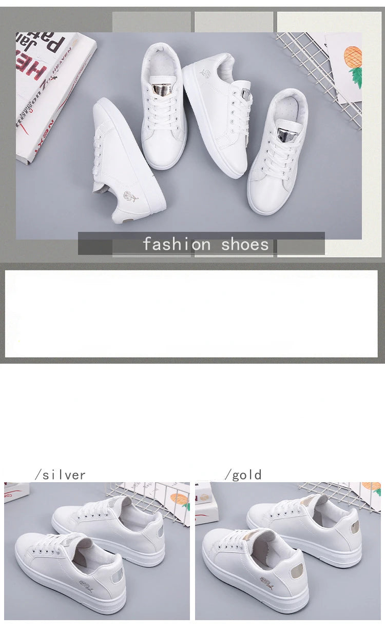 Spring Women Casual Shoes White Breathable Embroidered Flower Lace-Up Women Sneakers Fashion Korean version Women Tennis shoes