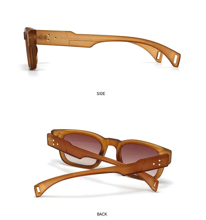 Fashion Brand Designer Gradient Shades UV400 Men Trending Rivets Punk Sun Glasses High Quality Women Retro Square Sunglasses