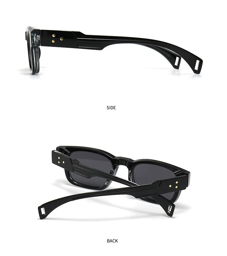 Fashion Brand Designer Gradient Shades UV400 Men Trending Rivets Punk Sun Glasses High Quality Women Retro Square Sunglasses