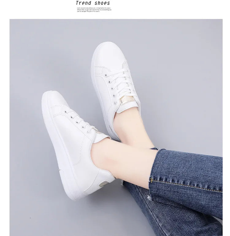 Spring Women Casual Shoes White Breathable Embroidered Flower Lace-Up Women Sneakers Fashion Korean version Women Tennis shoes