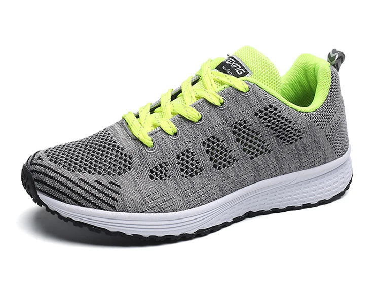 Women's Sneaker 2024 New Fashion Breathable Trainers Comfortable Sneakers Mesh Fabric Lace Up Women's Tennis Shoes For Women