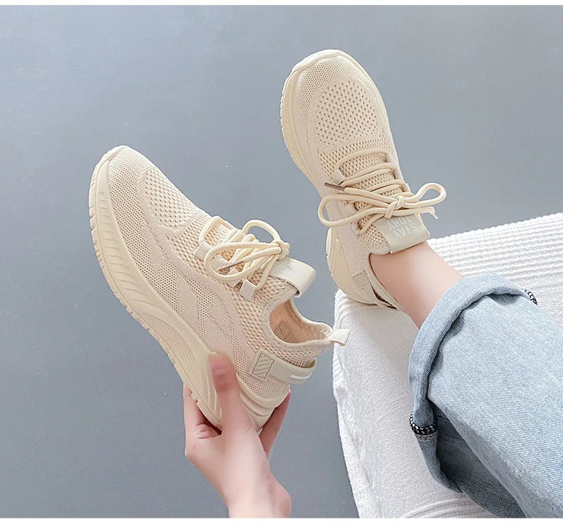 Women Sneakers New Summer Breathable Platform Mesh Shoes for Women Concise Wear-resistant Lightweight Running Women Casual Shoes