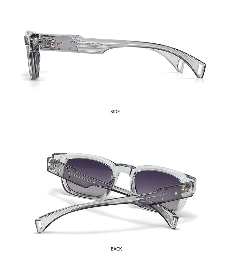 Fashion Brand Designer Gradient Shades UV400 Men Trending Rivets Punk Sun Glasses High Quality Women Retro Square Sunglasses