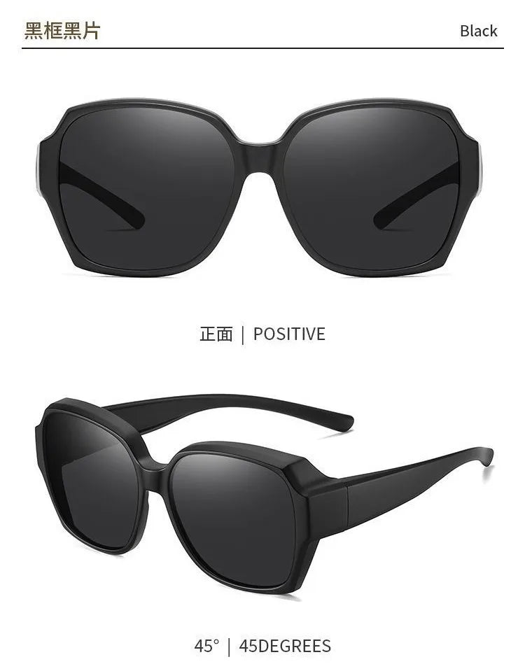 Women's Polarized Sunglasses Wear Over Prescription Glasses Vintage Outdoor Travel Night Vision Driving UV400 Goggles